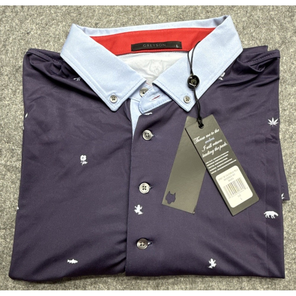 Greyson Clothiers Polo Spirit of California Shirt Mens Size Large AOP Print